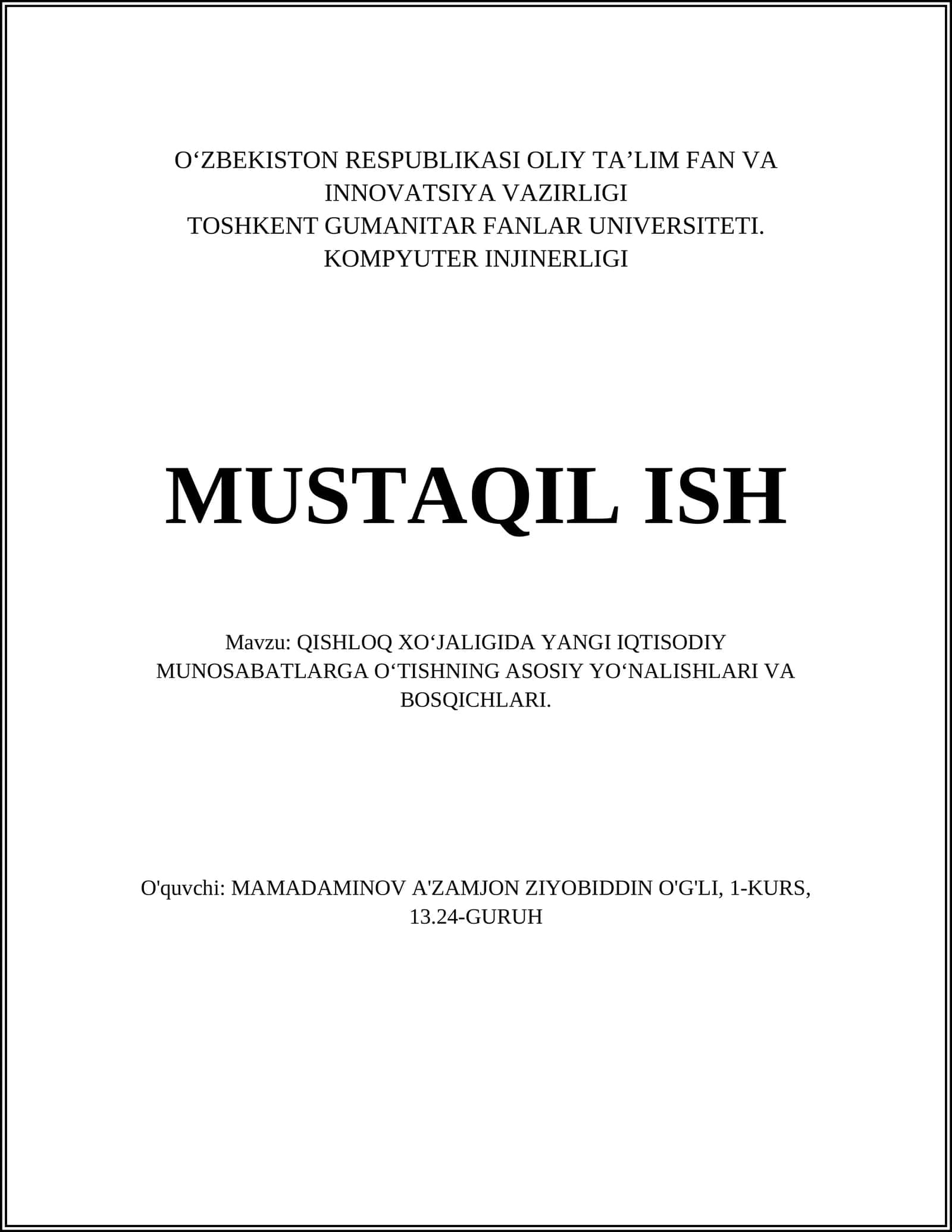 Qishloq xo‘jaligida menejment va marketingning o‘rni