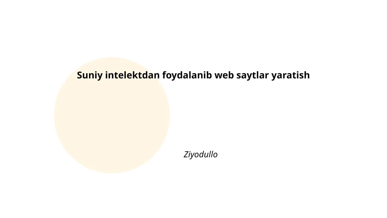 Sun'iy intelektdan foydalanib web saytlar yaratish