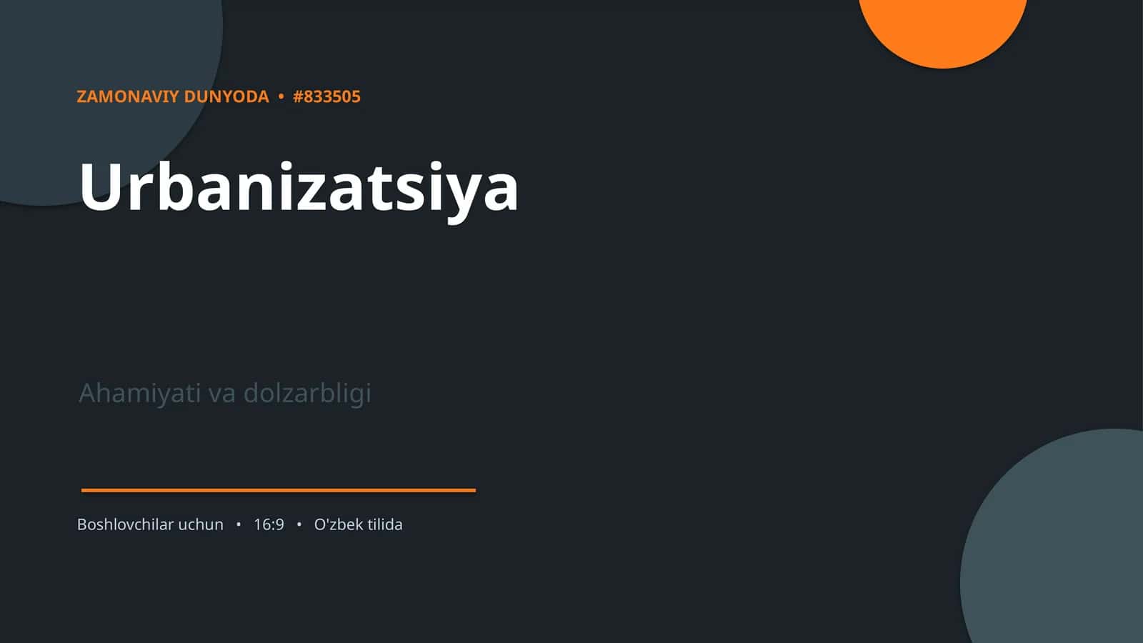 ZAMONAVIY DUNYODA