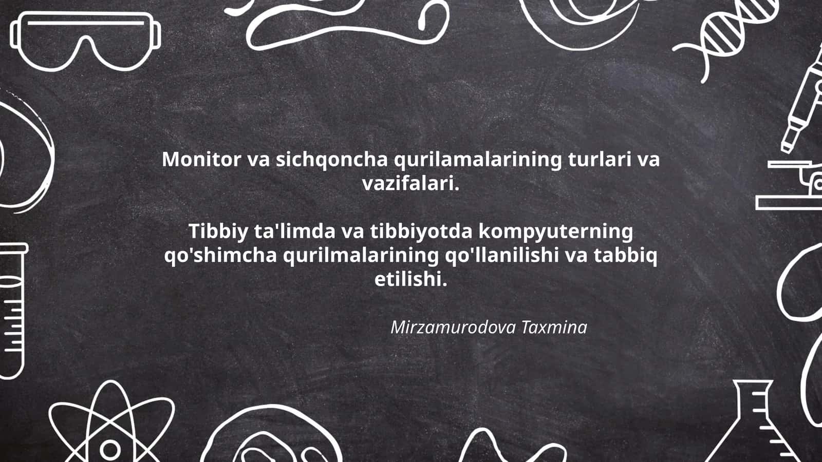 Monitor va sichqoncha qurilamalarining turlari va vazifalari