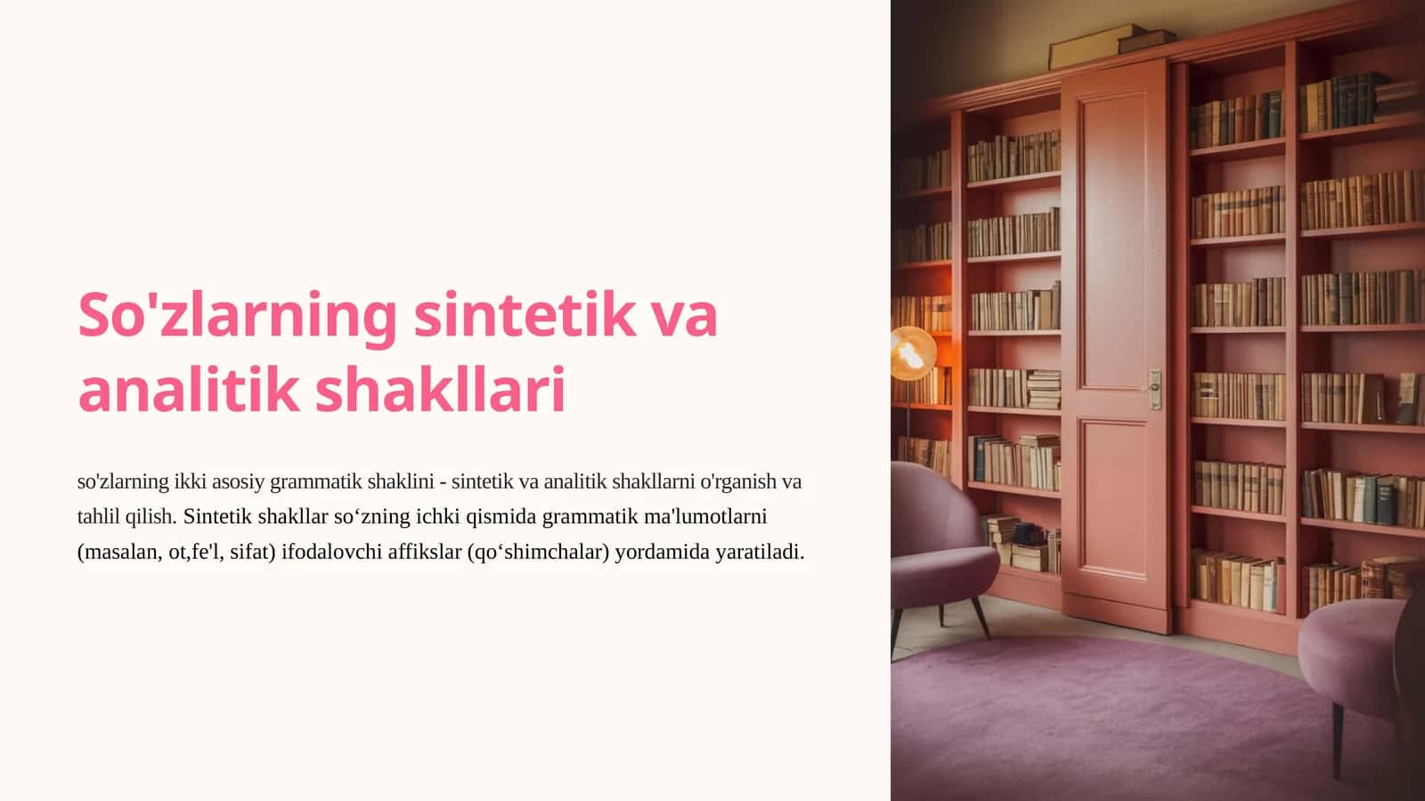 So'zlarning sintetik va analitik shakllari