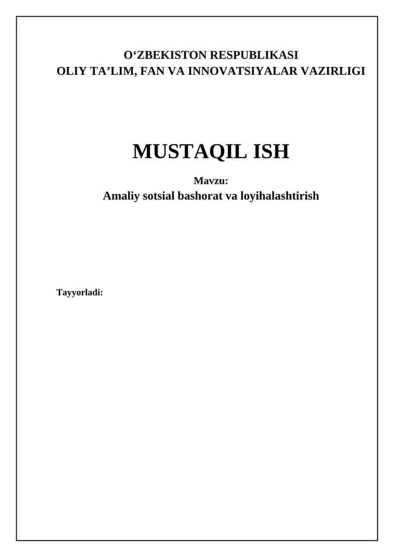 Amaliy sotsial bashorat va loyihalashtirish