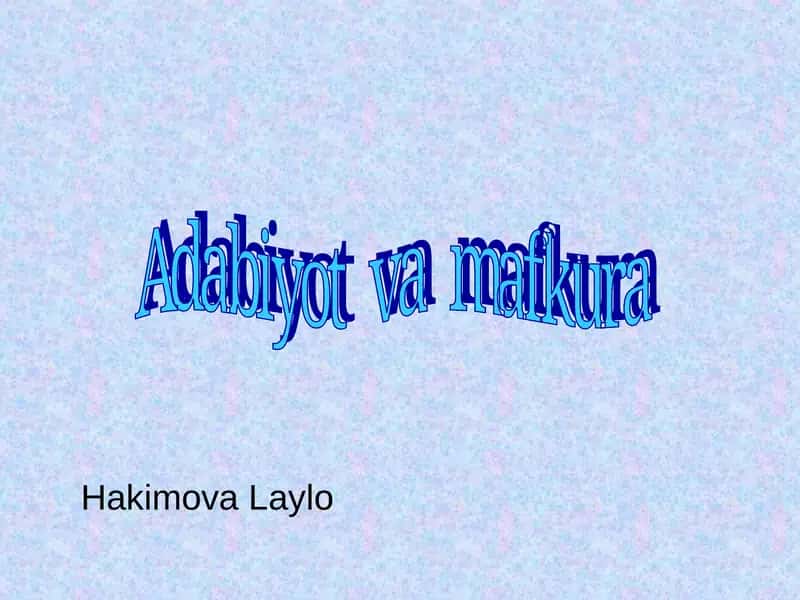 Adabiyot va mafkura