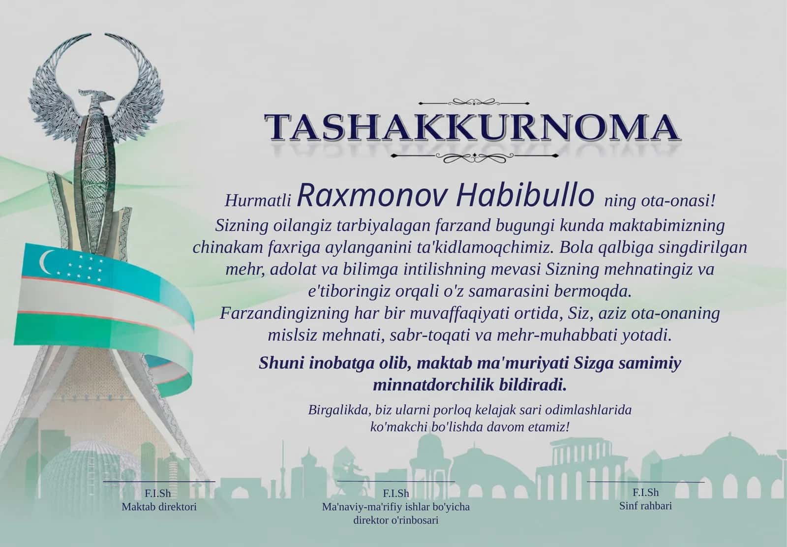 Tashakkurnoma