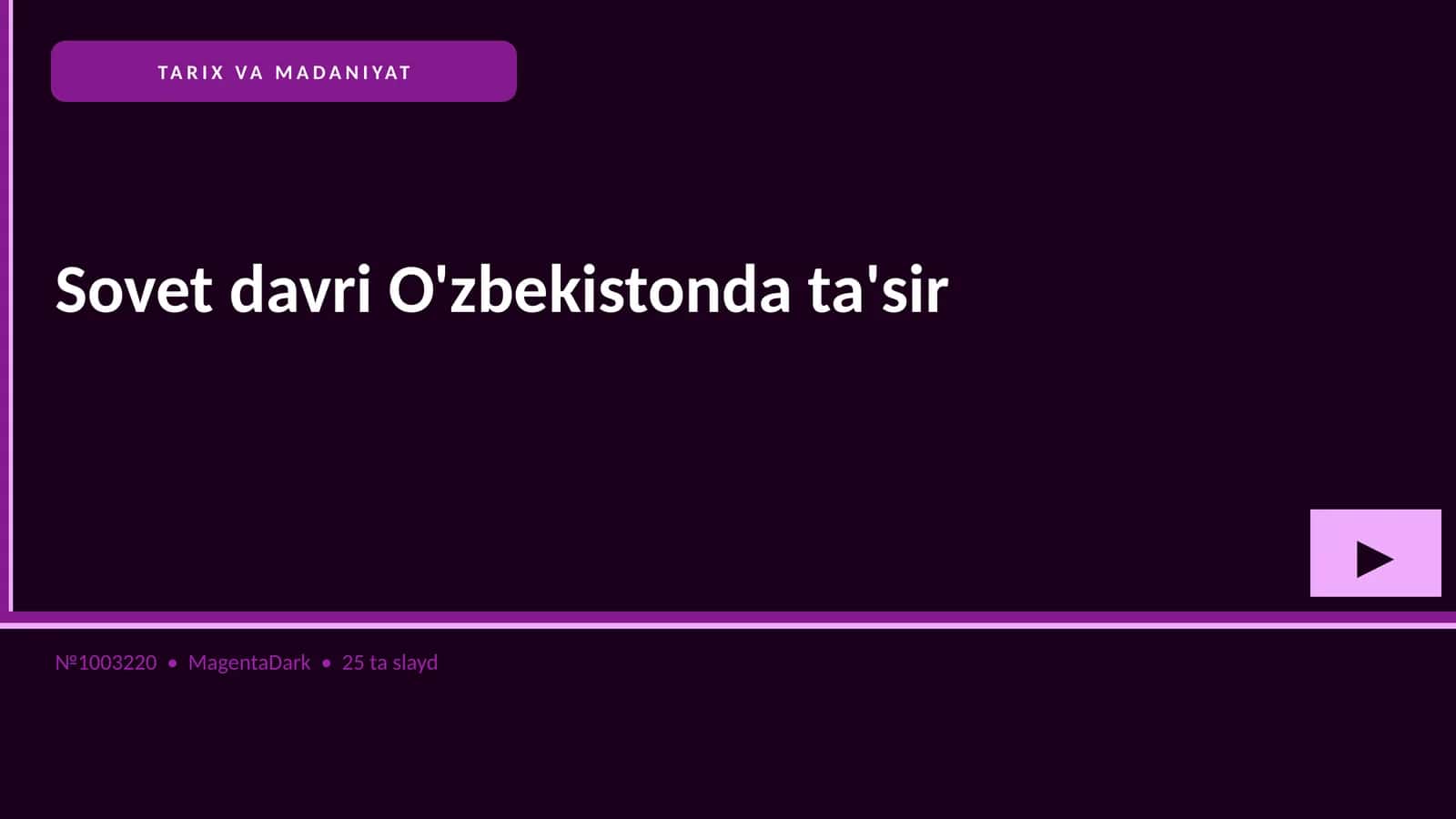 Sovet davri O'zbekistonda ta'sir