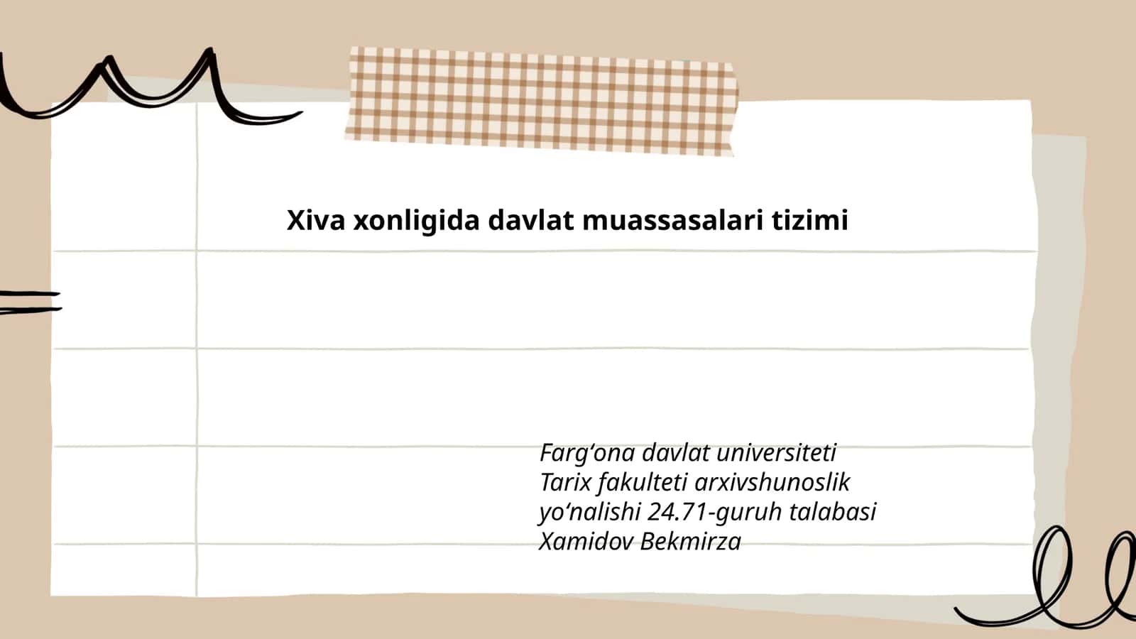 Xiva xonligida davlat muassasalari tizimi