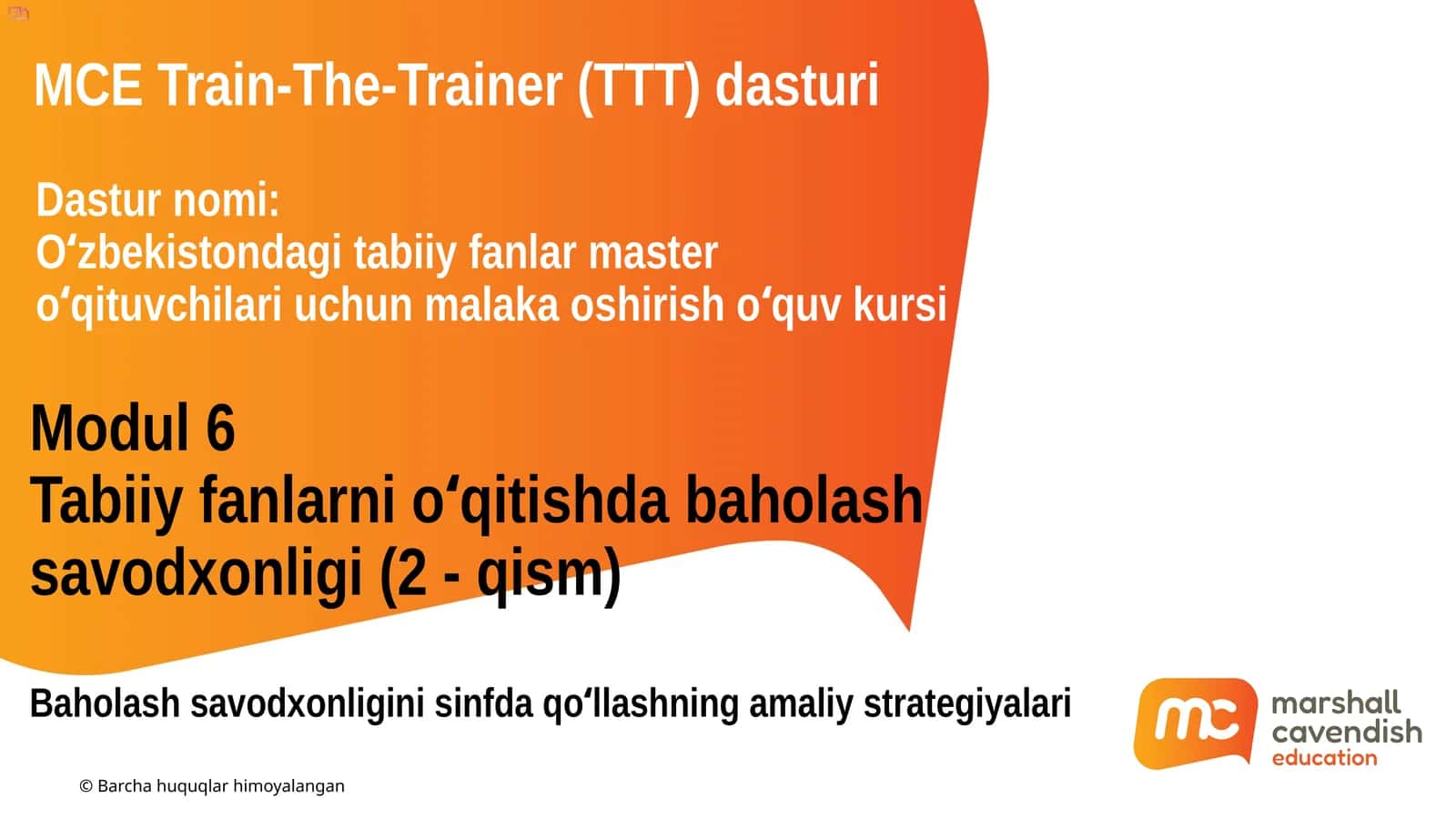 Oʻzbekistondagi tabiiy fanlar master oʻqituvchilari uchun malaka oshirish oʻquv kursi