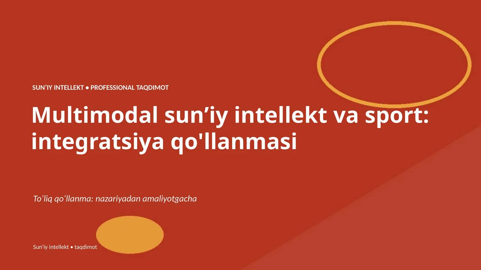 Multimodal sunʼiy intellekt va sport: integratsiya qo'llanmasi