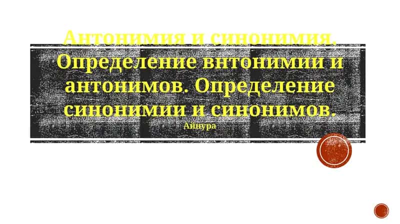 Антонимия и синонимия