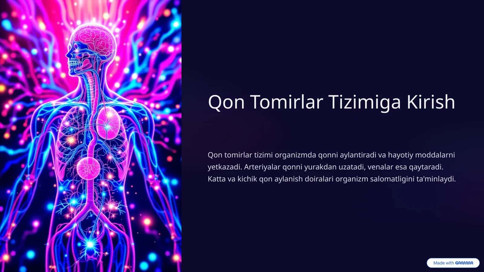 Qon Tomirlar Tizimiga Kirish