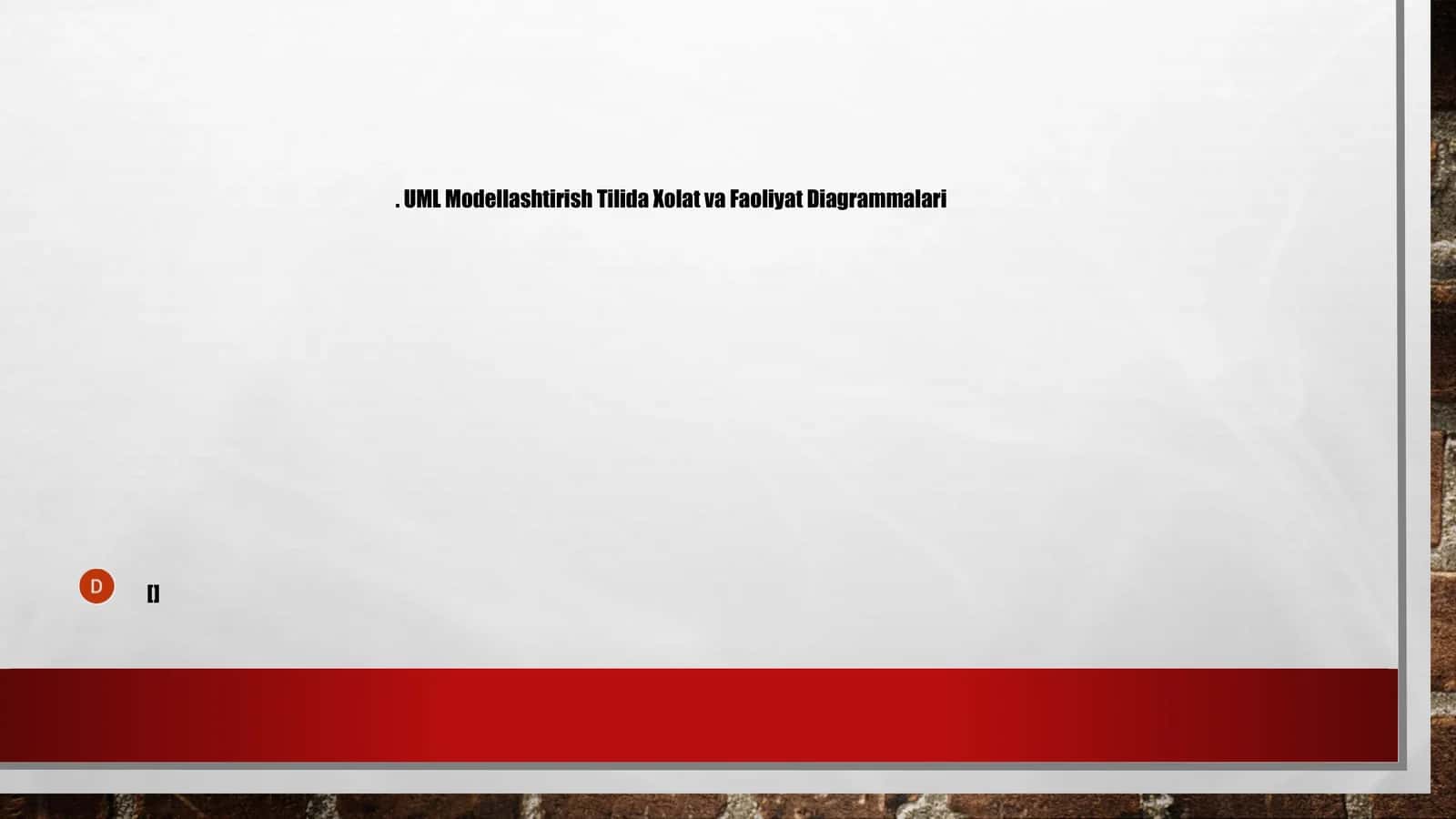 Faoliyat va xolat diagrammalari