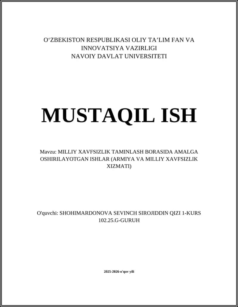 Armiya modernizatsiyasi va yangi qurol‑aslahalar joriy etilishi