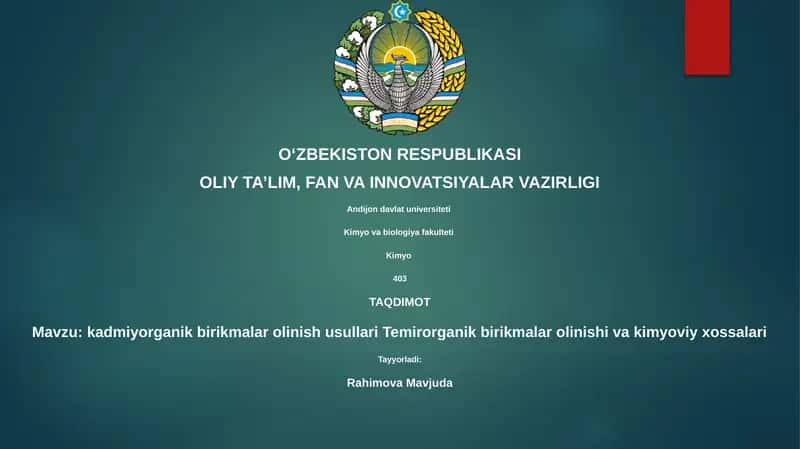 Kadmiy va Temir-organik birikmalar
