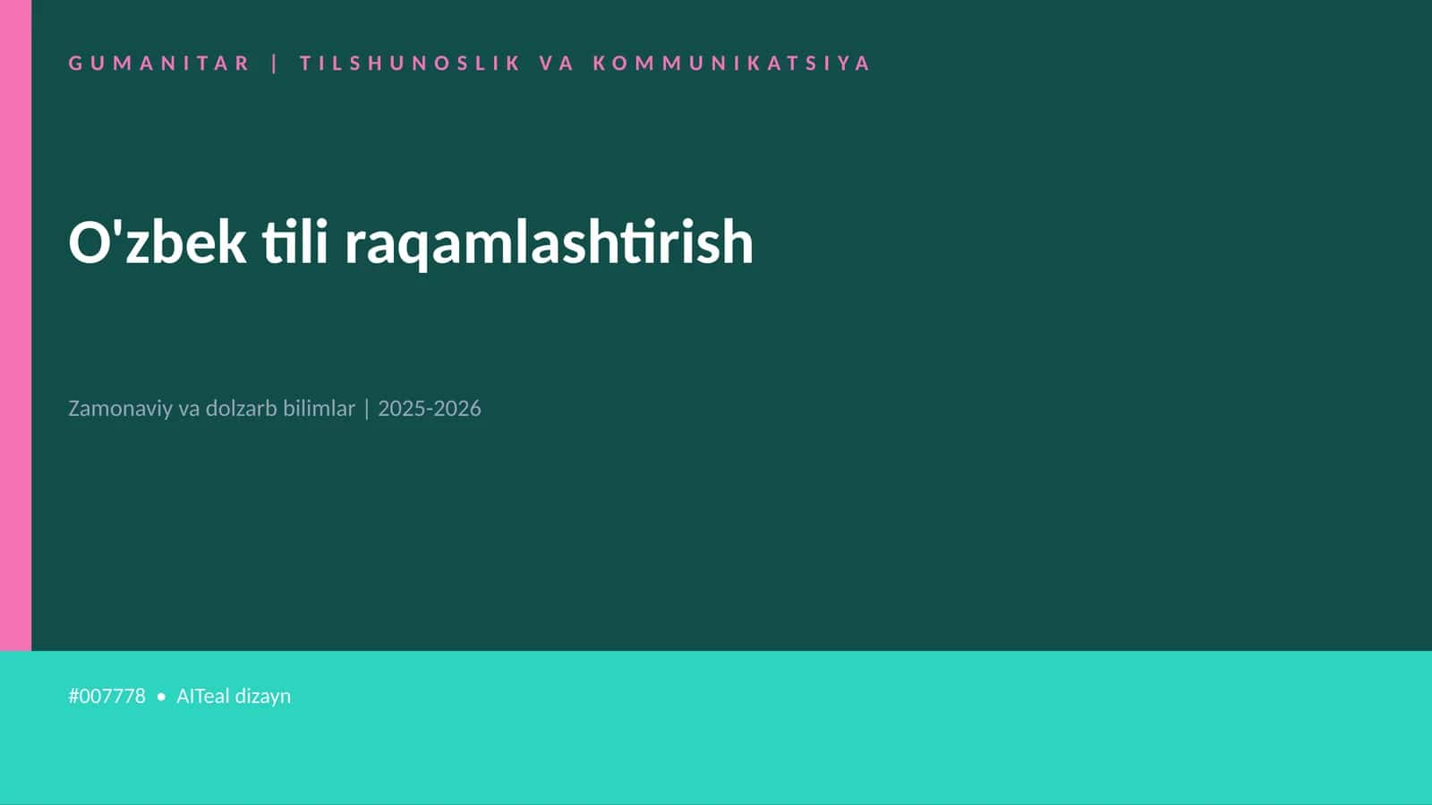 O'zbek tili raqamlashtirish