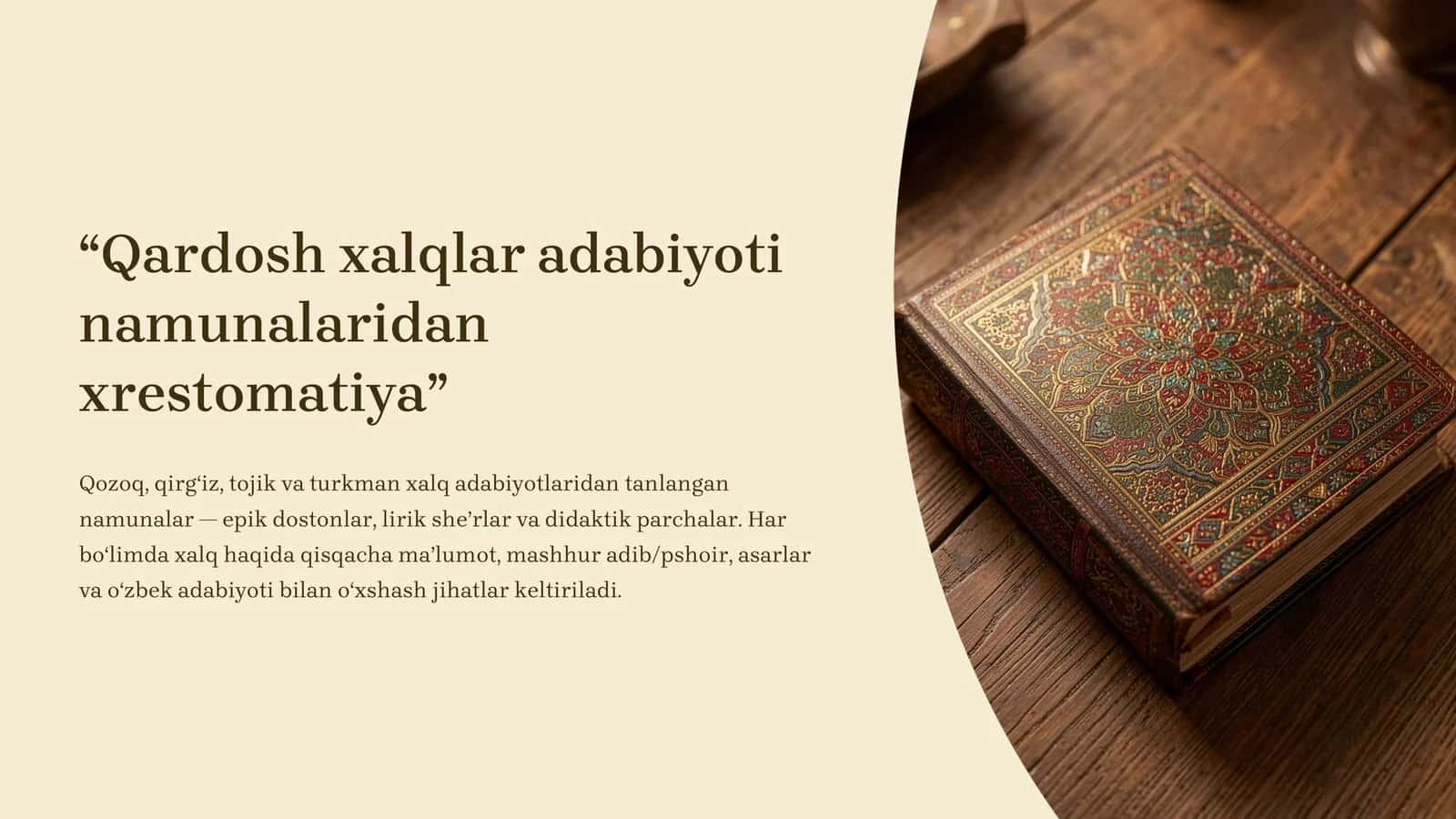 Qardosh xalqlar adabiyoti namunalaridan xrestomatiya