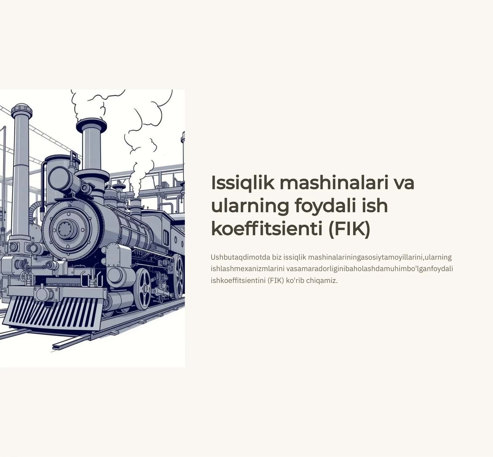 Issiqlik mashinalari va ularning foydali ish koefitsienti