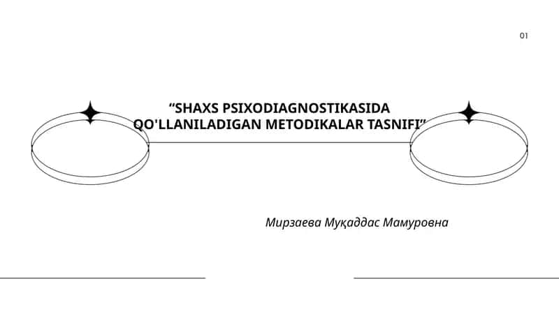 SHAXS PSIXODIAGNOSTIKASIDA QO'LLANILADIGAN METODIKALAR TASNIFI