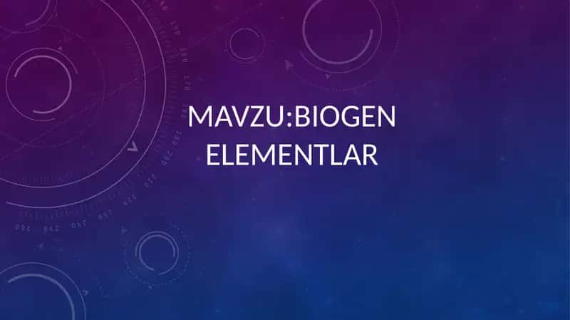 Biogen Elementlar