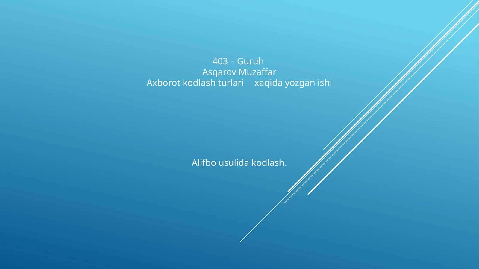 Alifbo usulida kodlash
