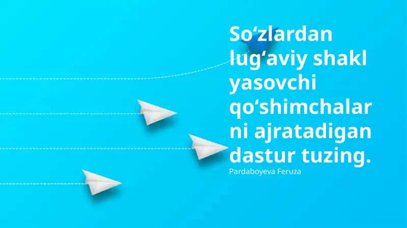 Soʻzlardan lugʻaviy shakl yasovchi qoʻshimchalarni ajratadigan dastur