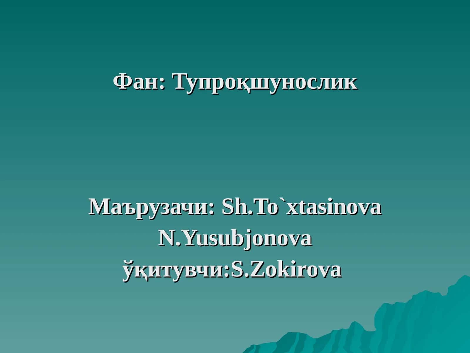 Tuproqshunoslik