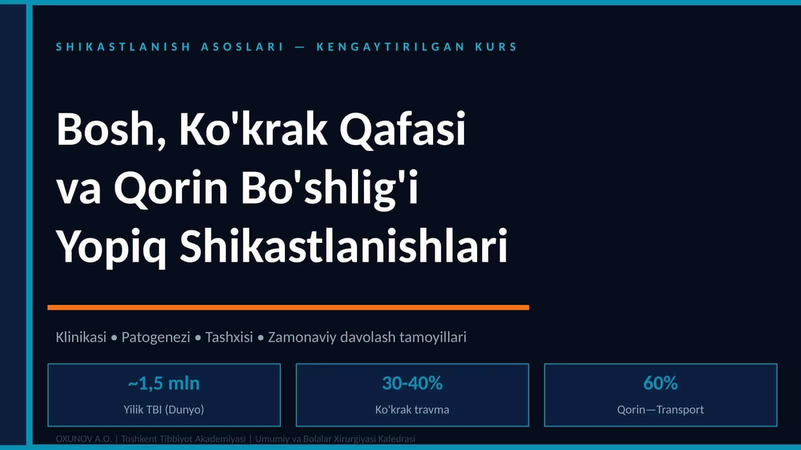 SHIKASTLANISH ASOSLARI — KENGAYTIRILGAN KURS