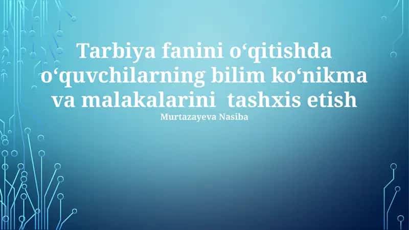 Diagnostika Natijalarini Tahlil Qilish va Rejalashtirish
