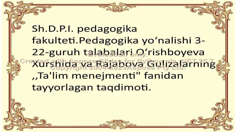 Ta'lim menejmenti va uning maqsadi