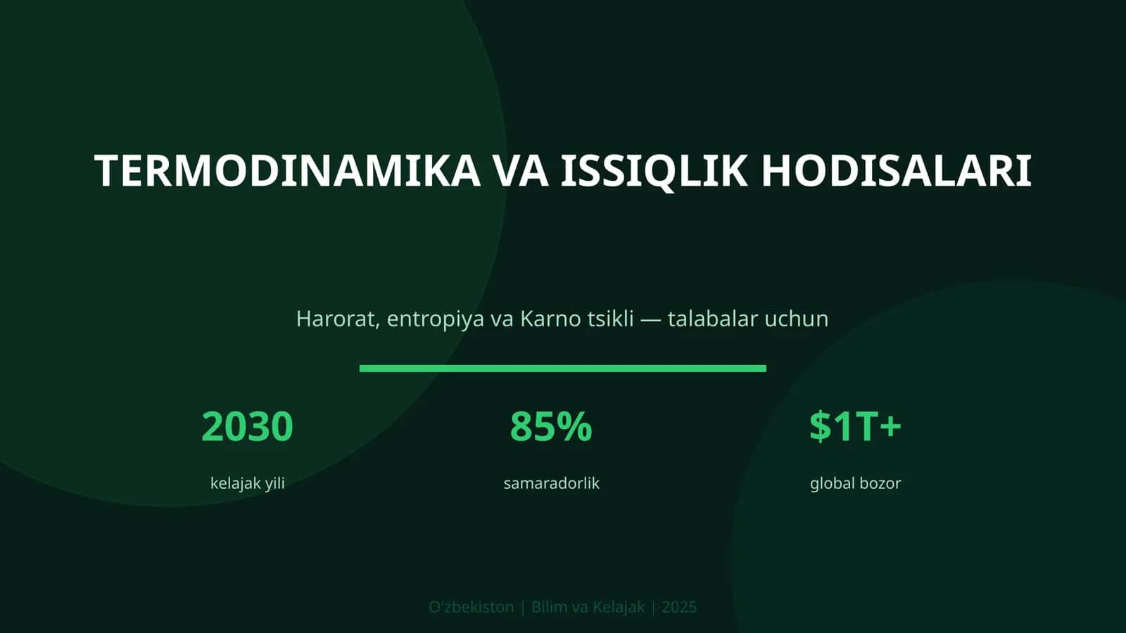 TERMODINAMIKA VA ISSIQLIK HODISALARI