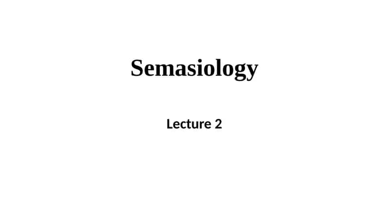 Semasiology