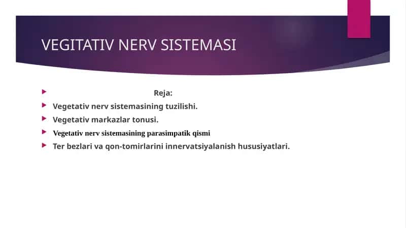 Vegetativ nerv sistemasi