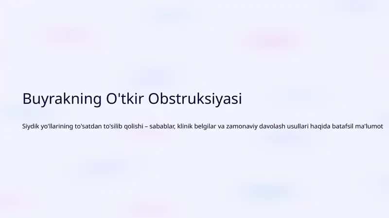 Siydik Ajratuv Tizimi Anatomiyasi