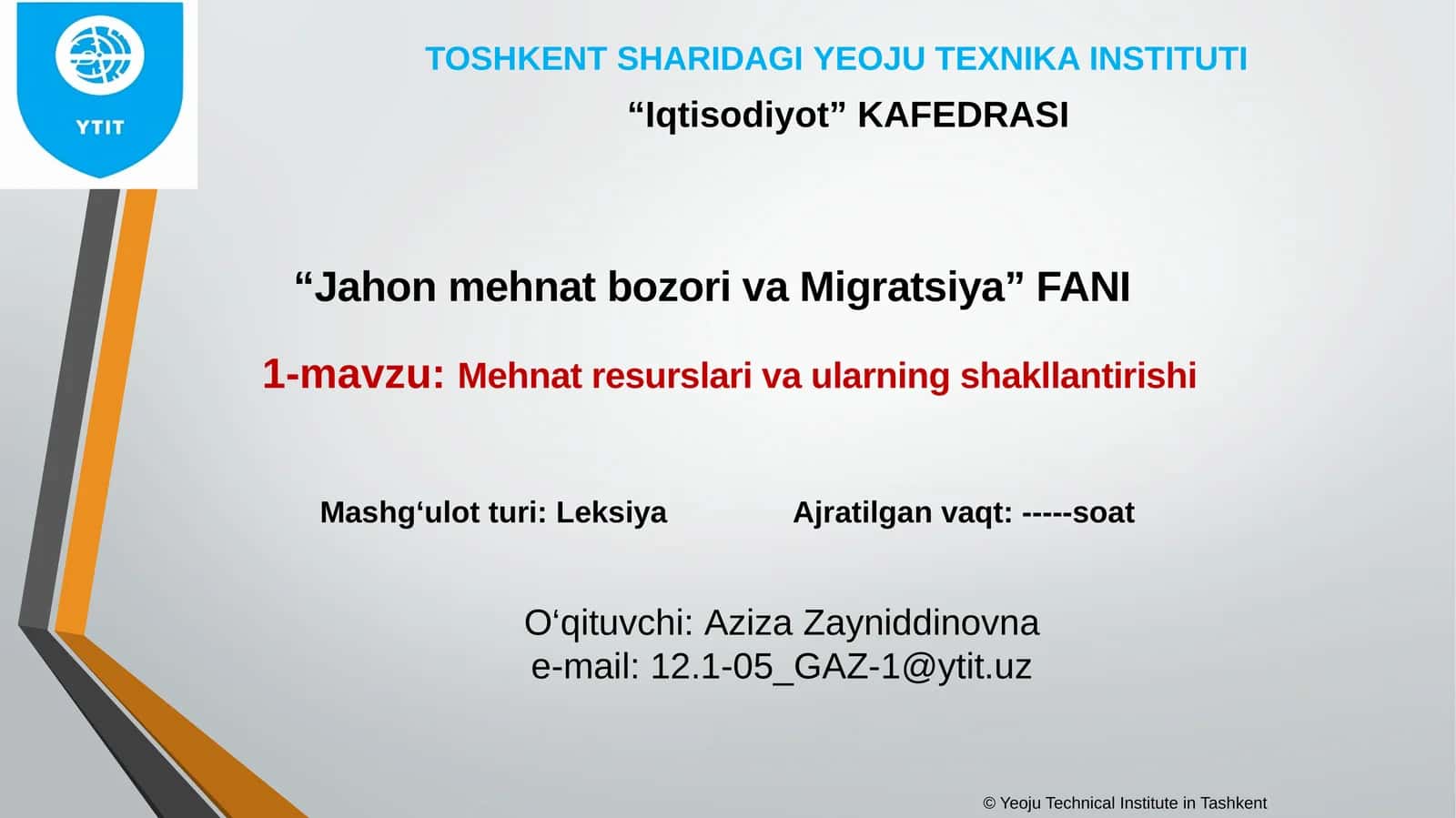 Jahon mehnat bozoriva migratsiya
