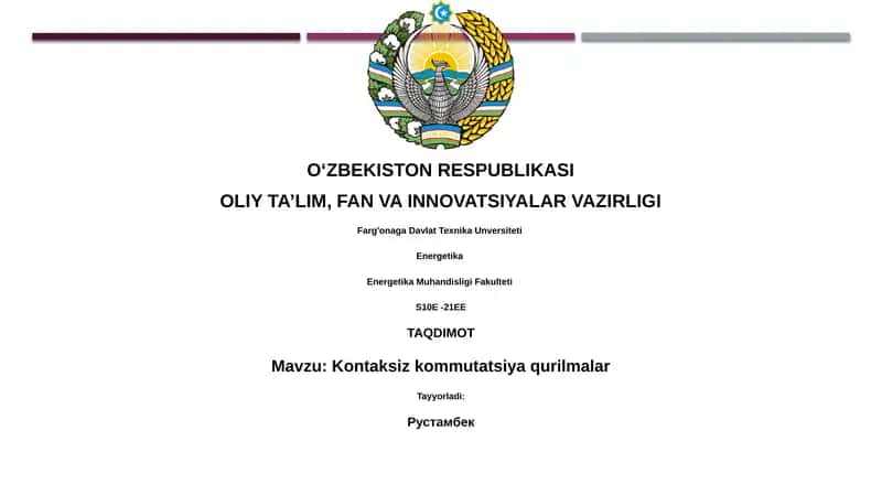 Kontaksiz kommutatsiya qurilmalar