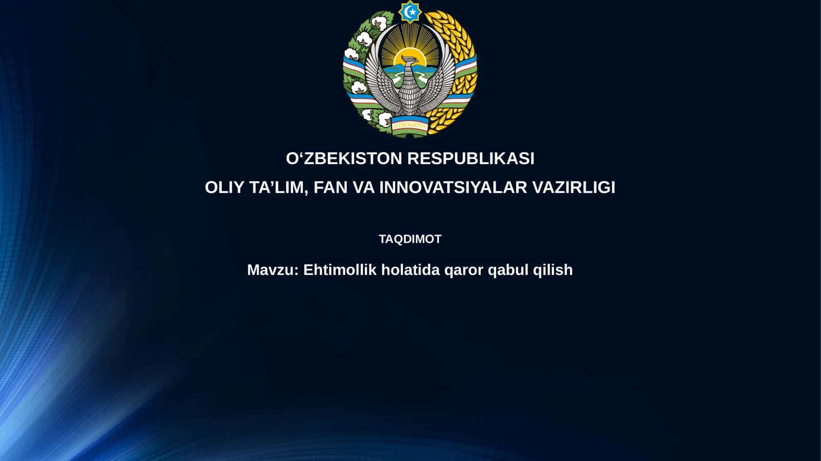 Ehtimollik holatida qaror qabul qilish