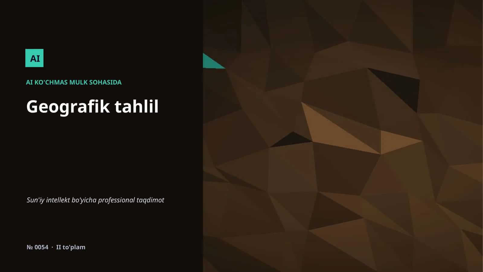 AI KO'CHMAS MULK SOHASIDA