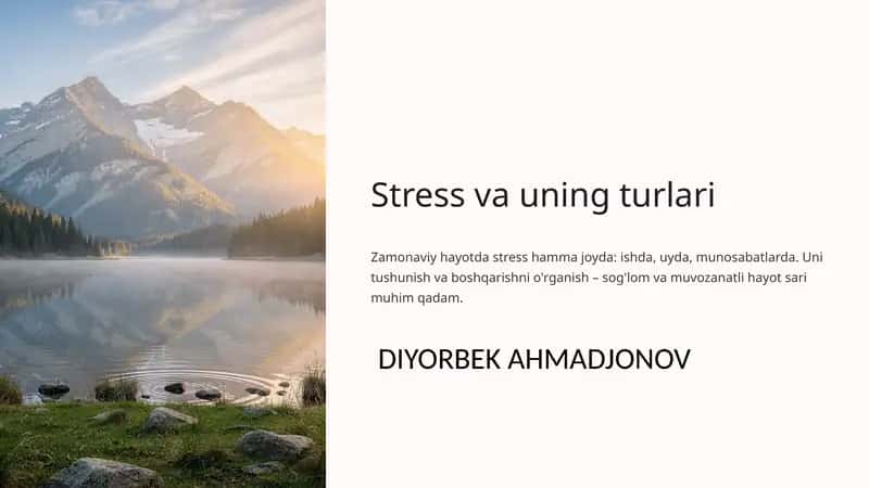 Stress va uning turlari