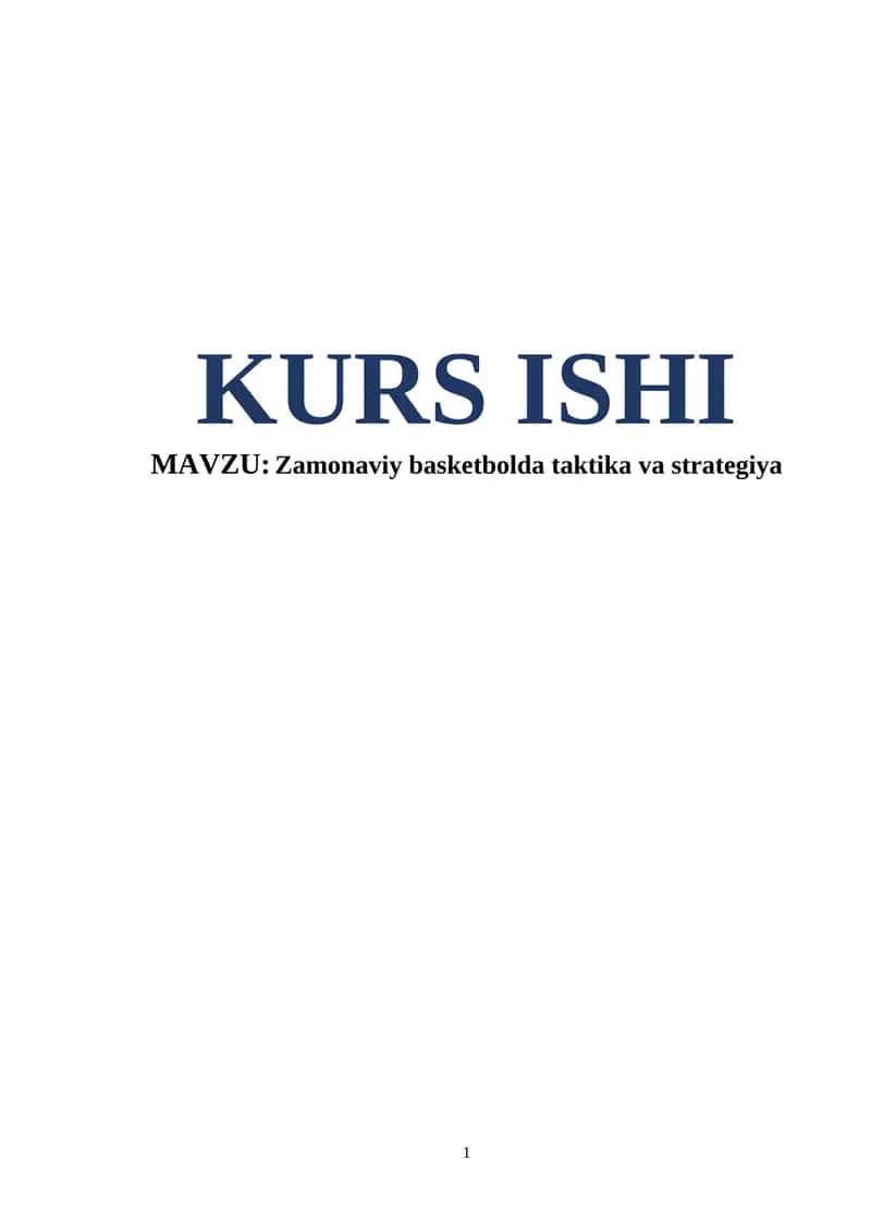 Zamonaviy basketbolda taktika va strategiya