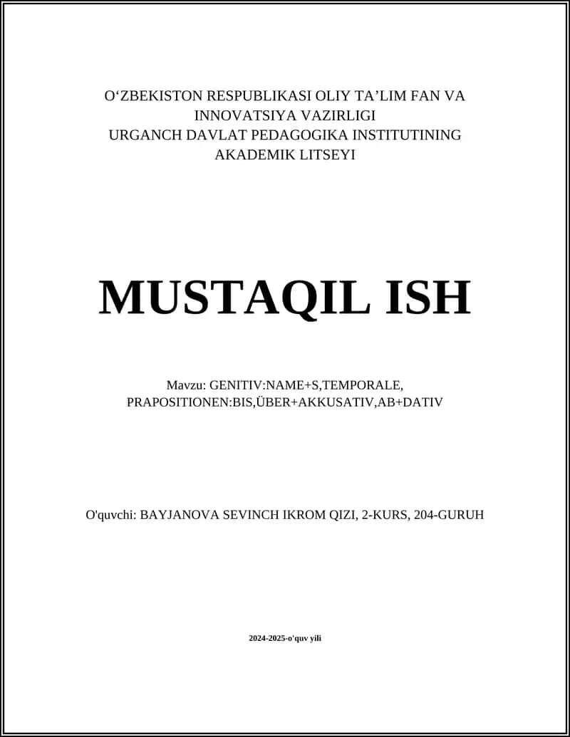 Genitivning umumiy qoidalari