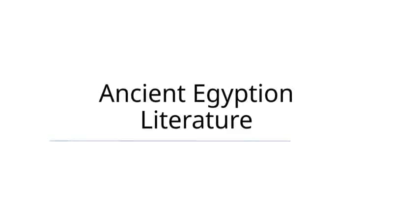Qadimgi Misr adabiyoti