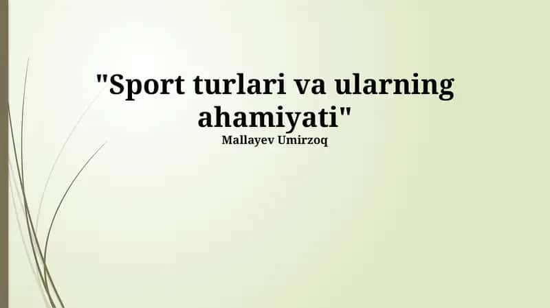 Sportning foydalari