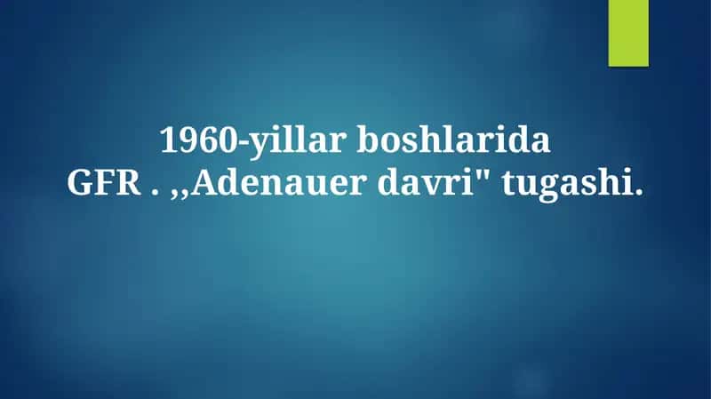 Adenauer davri tugashi