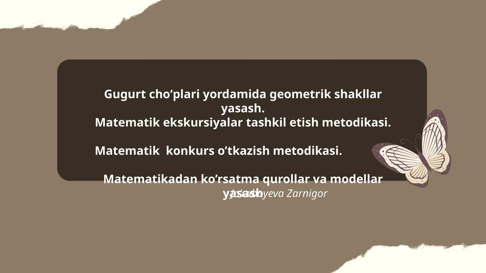 Matematikdan ko'rsatma qurollar va modellar yasash
