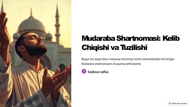 Mudaraba Shartnomasi