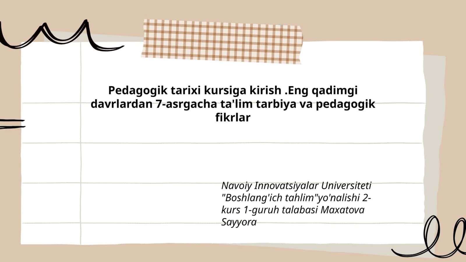 Pedagogik tarixi kursi