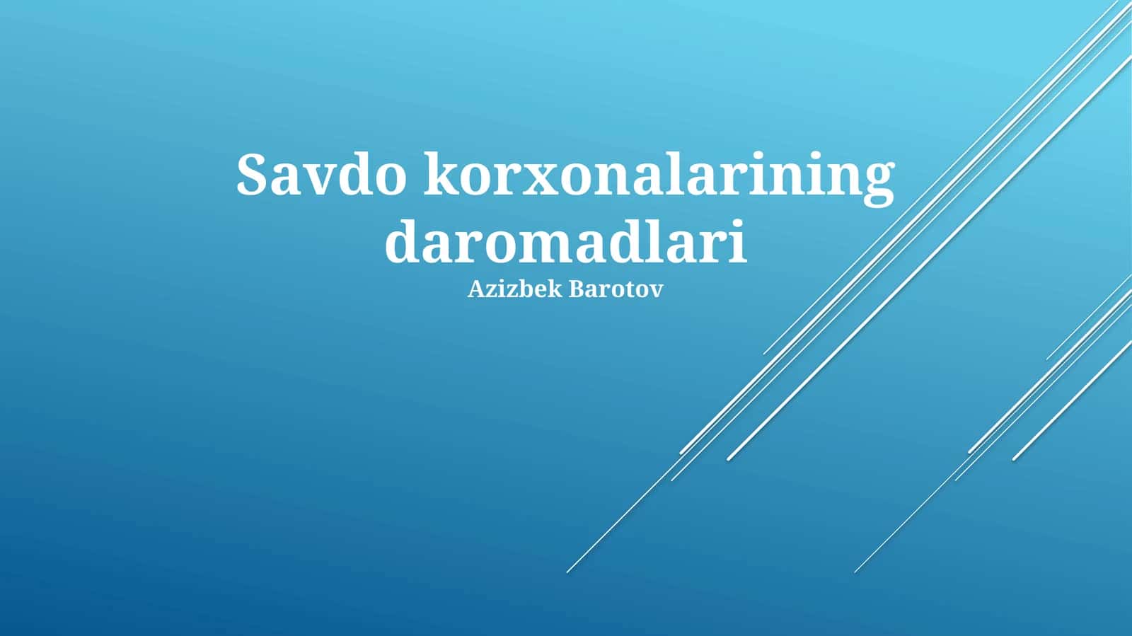 Savdo daromadlari