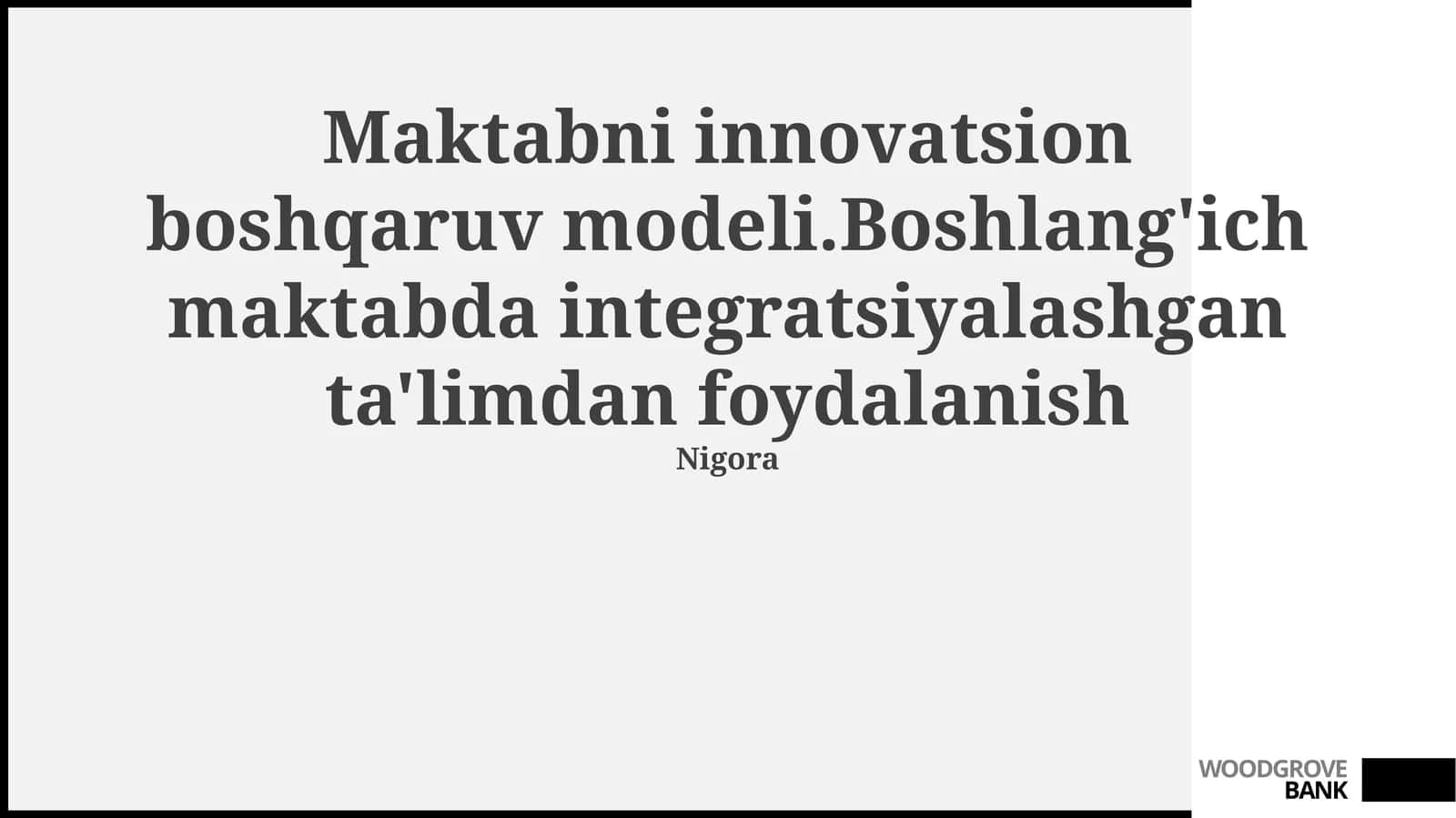 Innovatsion boshqaruv modeli