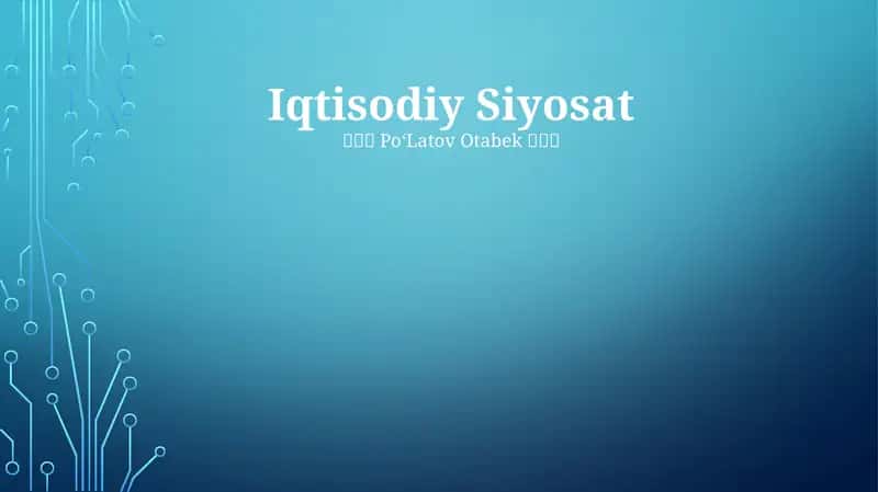 Iqtisodiy Siyosat