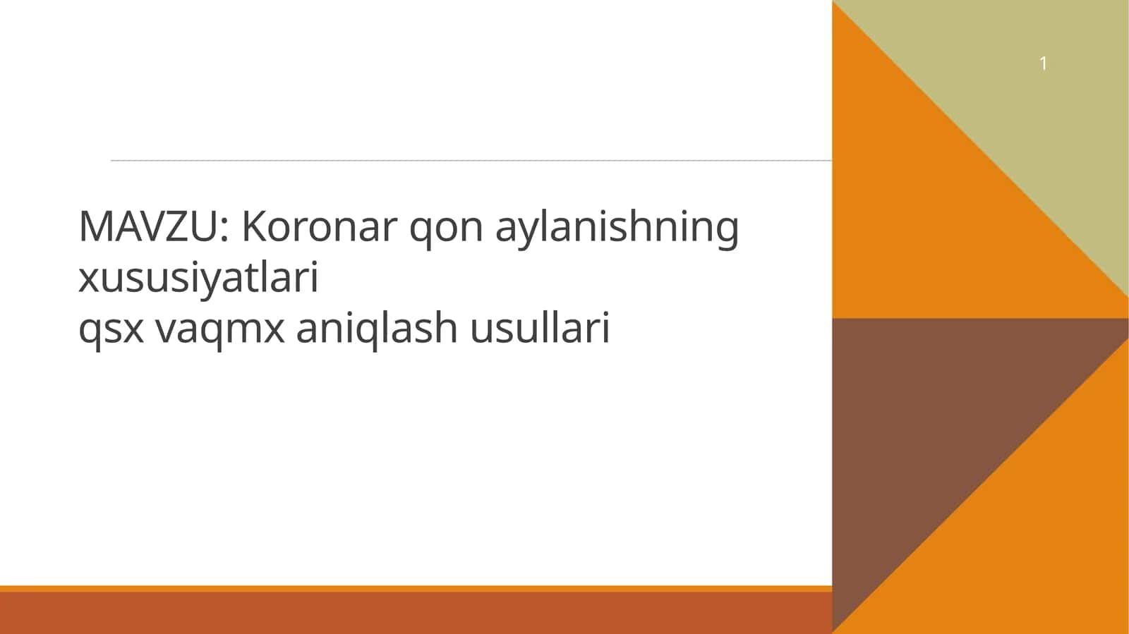 Koronarqon aylanishning xususiyatlari