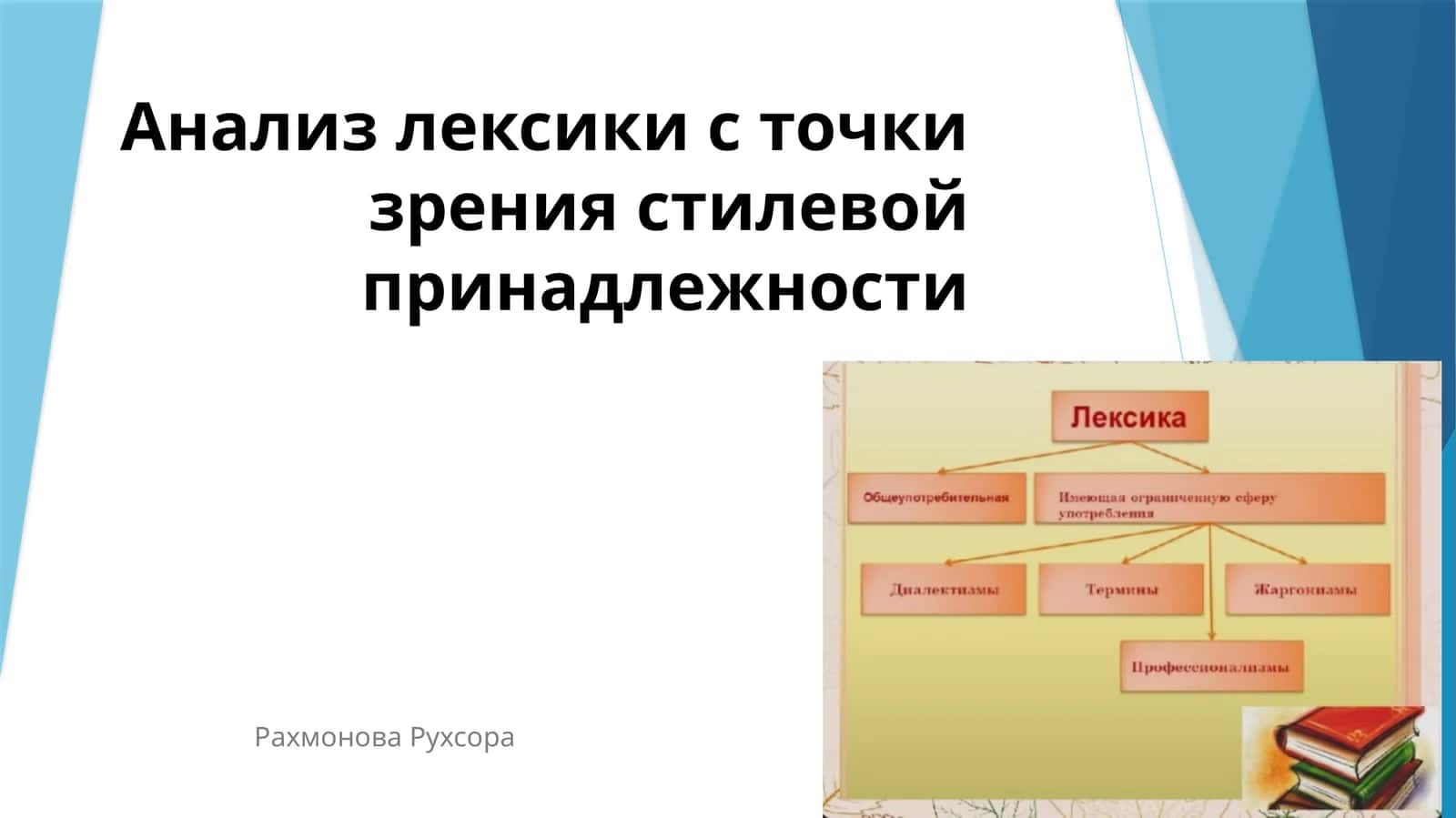 Анализ лексики с точки зрения стилевой принадлежности